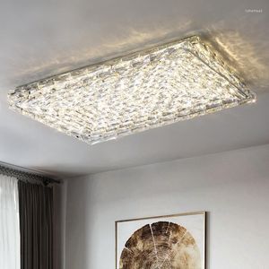 Plafondlampen rechthoekige kristallamp led eenvoudige woonkamer decoratieve glans heldere verlichting