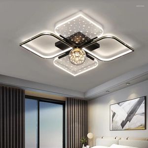 Plafondverlichting Rechthoekige woonkamer Eenvoudige moderne creatieve led-kroonluchter Slaapkamer Acryl ijzer Sfeervolle huishoudlampen