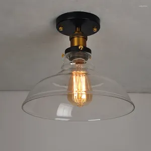 Plafonniers Lampe en verre rétro E27 Simplicité Style industriel Loft Vestiaire Balcon Couloir Porche Lumière