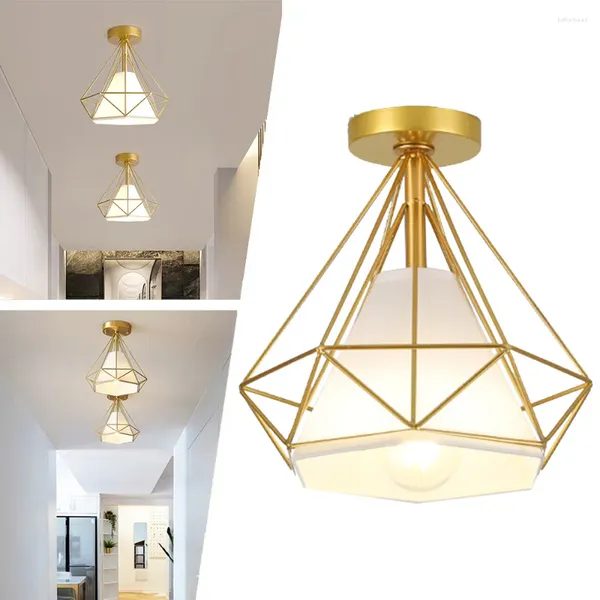Plafonniers Loft Light Retro E26 E27 pour la chambre à coucher Indoor Vintage Iron Lampe Cozy Decor Home Corridor Asle
