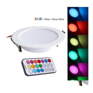 Plafondlampen RGB RGBW LED High Power 10W Downlights Inbouwlampen Voeg timer toe afstandsbediening driver drop levering verlichting verlichting indoor otwxz