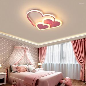 Plafondlampen romantische hartvorm voor meisjes kamer 110v licht prinses lamp dak baby meisje