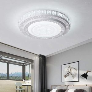 Luces de techo, accesorio de iluminación redondo de 30W, montaje empotrado de 15,7 pulgadas, LED moderno, temperatura blanca fría para dormitorio, estudio y vida