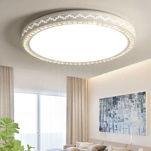 Plafondlampen rond kristallen lichten ultrathin ijzer led plafondlamp modern eenvoudige eetkamerstudie woonkamer lamp AC85-265V 0209