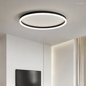 Plafonniers ronds salon moderne minimaliste atmosphère éclairage à la maison créatif Ultra-mince lampes de chambre nordique