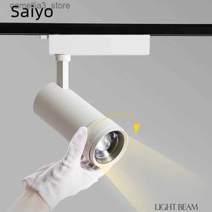 Plafondverlichting Saiyo Led Spoor Verlichting Cob 7W 12W 18W Aluminium Hoge Kwaliteit Rail Lamp Voor keuken Winkel Plafondlamp Q231012