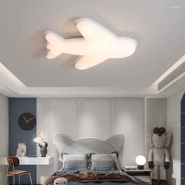 Luces de techo SANDYHA American Modern Home Decor Lámparas de aviones de espectro completo Habitación para niños Dormitorio para niños Protección para los ojos Lámpara LED