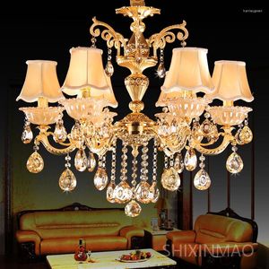Plafondlampen Shixnimao Deluxe koperplaten goud lichaamslee kristal luxe kroonluchter mode