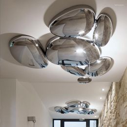 Plafondlichten zilveren lamp lamp LED Glas luxe metaal kwik foyer art deco