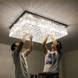 Luces de techo Simple y moderno LED Rectangular Cálido Salón Salón Lámpara de cristal Lujo El 1.2 Accesorio de iluminación