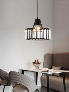 Plafondverlichting Eenvoudige en moderne lichte luxe kristallen nachtkastje hanglamp voor restaurant melk thee bar tafel