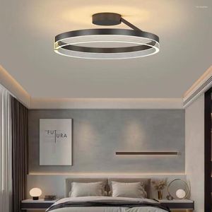 Plafonniers Simple Rond Chambre Led Moderne Creative Home Decor Lampen 32W Éclairage Intérieur Pour Salon Cuisine Lampe D'étude