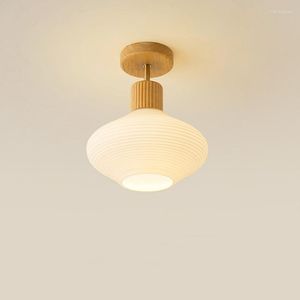 Plafondlampen eenvoudige stijl lamp Noordelijke log luxe eetzaal portiek slaapkamer interieur decoratie verlichting armaturen