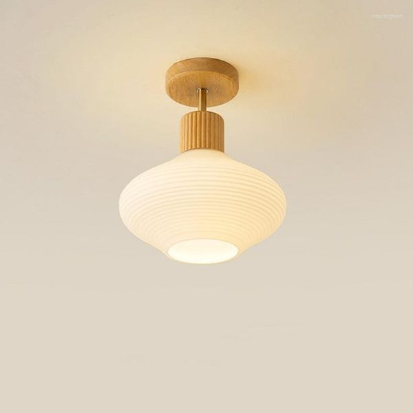 Plafonniers Style Simple Lampe Bûche Nordique De Luxe Salle À Manger Porche Chambre Décoration Intérieure Luminaires