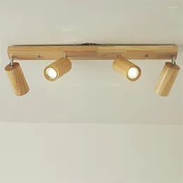 Plafonniers simples en bois spot salon lampe TV mur fond LED magasin de vêtements éclairage salle à manger lustre Limelight