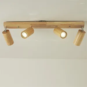 Plafondverlichting Eenvoudige houten spotlight Woonkamerlamp TV-muurachtergrond Led Kledingwinkelverlichting Eetkamer Lustre Limelight