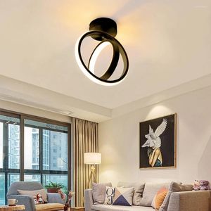 Luces de techo pequeña lámpara Led para pasillo, lámpara moderna de 2 anillos, accesorios de iluminación para sala de estar, dormitorio, cocina, hogar, iluminación diaria