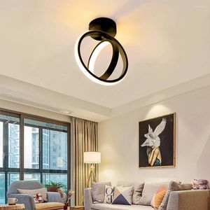 Plafonniers Petite LED Allée Couloir Lampe Moderne 2 Anneaux Luminaires Salon Chambre Cuisine Ménage Éclairage Quotidien