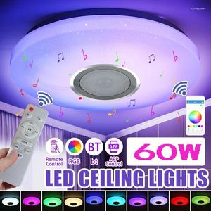 Plafondlampen Smart Lamp LED 60W Star Light RGB Bluetooth afstandsbediening met muziekluidspreker voor kamer keukenarmaturen