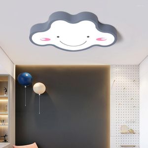 Plafonniers Sourire Nuage Lampe Pour Enfants Chambre Décor Gradation Led Lumière Simple Moderne Salon Bébé Pépinière