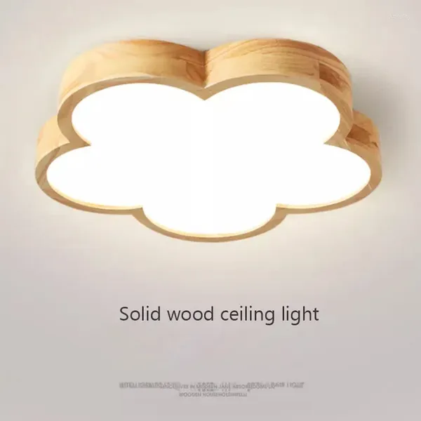 Luces de techo lámpara de dormitorio de madera sólida de flores modernas led inteligente estudio restaurante lámpara de araña de araña de interior decoraciones luminarias