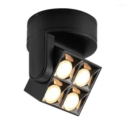 Plafonniers carrés anti-éblouissants LED Downlights COB monté en surface 12W AC85-265V Angle de rotation chambre cuisine éclairage domestique réglable