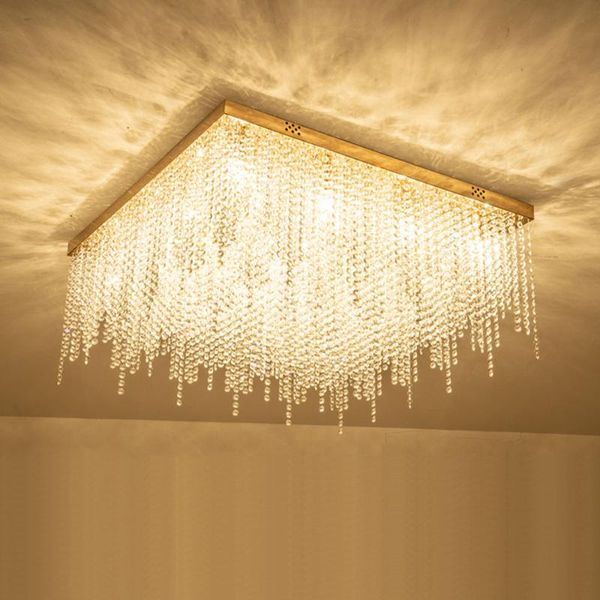 Plafonniers carrés lampes en cristal lumière de chambre moderne AC110V 220v chambre de luxe LED Deckenlampe