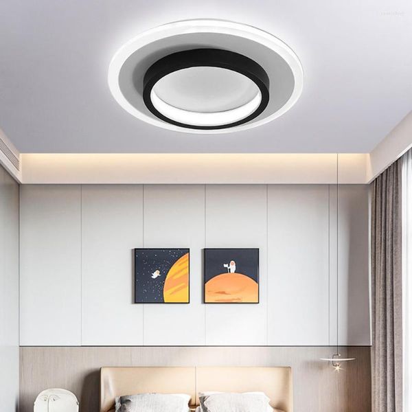 Plafonniers Carré/Rond Lampe Moderne LED Pour Foyer Chambre Salle D'étude Couloir Luminaire Intérieur