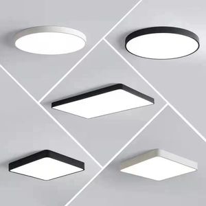 Plafonniers carrés/ronds Ultra-minces en fer LED pour salon chambre à manger luminaires à la maison montés en Surface