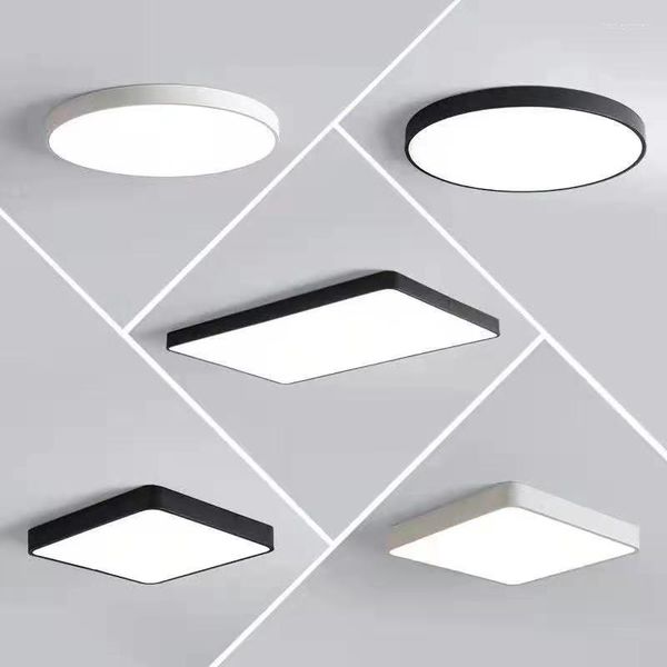 Luces de techo LED de hierro ultrafinas cuadradas/redondas para sala de estar, dormitorio, comedor, accesorios de lámpara para el hogar montados en superficie