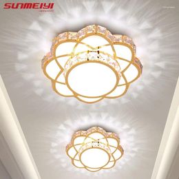 Luces de techo sunmeiyi lámpara de cristal LED moderna de oro pasillo pasillo escaleras placonnier lusteraire