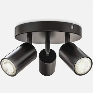 Plafondlampen oppervlakte gemonteerde led spot light gu10 ganglamp rond 3 koppen verstelbare aluminium verlichting