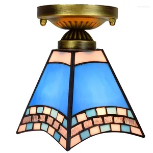 Lautres de plafond Tiffany Lamp Small Glass Crystal moderne moderne Mount Pendant Fancy Luxury Fixtures Light Light
