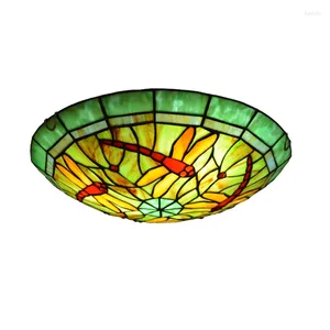 Plafondlampen Tiffany -stijl Dragonfly lamp Decoratief glas in lood lichtdia 12 inch 30 cm