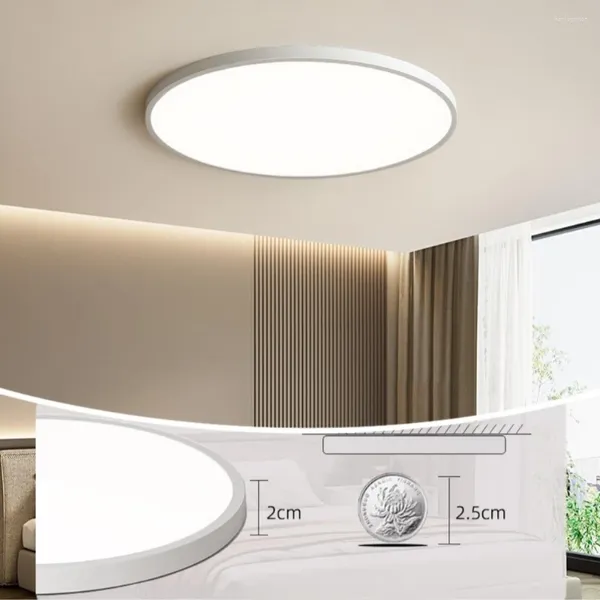 Luces de techo Ultra-Delgado 2 cm Luz LED 220V 18W 24W 36W Circular Tres Prevención Sensor Panel Lámpara para el hogar Baño Balcón Interior