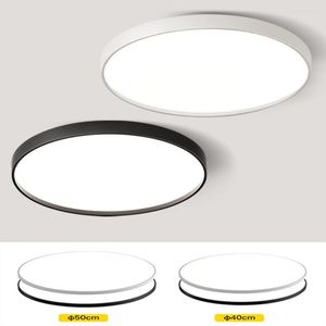 Plafonniers ultra-minces lampe ￠ chambre claire LED moderne minimaliste rond salon balcon blanc trois couleurs