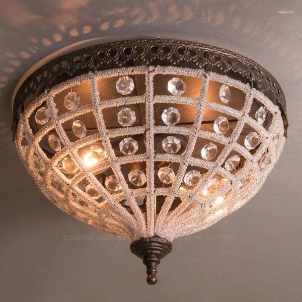 Plafonniers lampes en cristal Vintage français pour chambre cuisine couloir couloir encastré luminaire Loft éclairage
