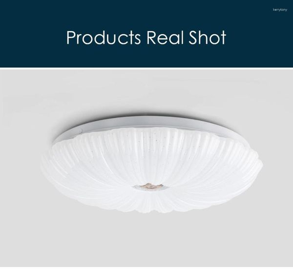Plafonniers VIPMOON 220V Lampe LED en Forme de Pétoncle pour Plafonnier Esthétique Moderne 48W Blanc/Blanc Chaud/Naturel Dimmable Chambre