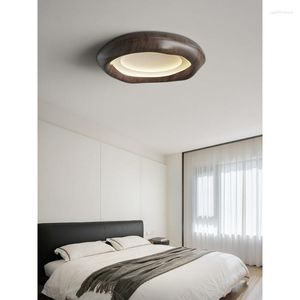 Plafonniers Wabi-sabi Lampe minimaliste pour chambre à coucher Cuisine Spectre complet Protection des yeux Rétro Couleur en bois Étude Décor Lumière