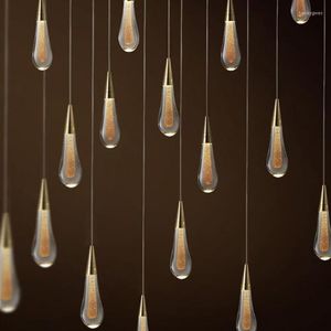 Plafondlampen Water Drop Design Crystal Kroonluchter voor eetkamer