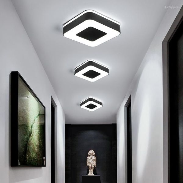 Plafonniers Blanc Noir Moderne Led Pour Enfants Chambre Salle D'étude Maison Entrée Rond Rectangle Forme Éclairage Intérieur Luminaria
