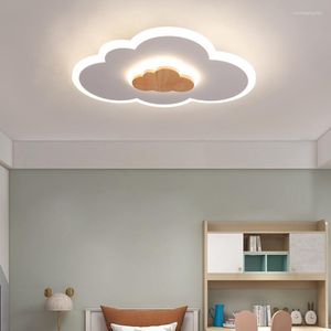 Louleurs de plafond Chambre à LED pour enfants Lampe en bois de dessin de la mode