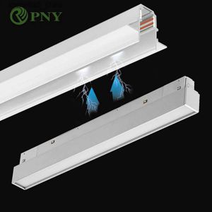 Plafonniers Éclairage sur rail LED magnétique blanc 48v Système d'éclairage sur rail à aimant intelligent Dimmable Dali Zigbee Plafond sans lampe de ligne de rail léger principal Q231012