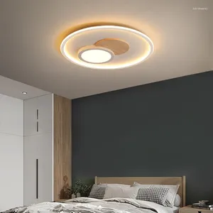 Plafonniers Lampe en bois Éclairage intérieur Simpl Dimmer Décoration de la maison moderne pour salon salle à manger chambre avec lumière LED et contrôle