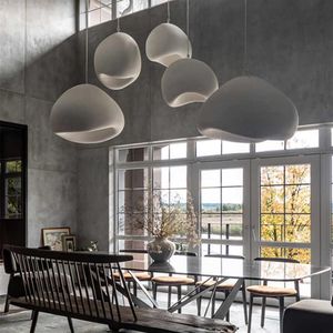 Plafond Nordique Minimaliste Wabi Sabi Vent Led Lustre Salon Salle À Manger Décor À La Maison Lampes Suspendues Chambre Bar Suspendu Lumière Fix231c