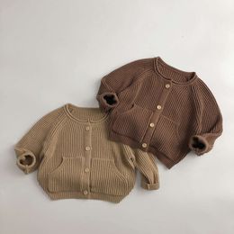 CEL 1-7 Y Kids Pullaires Brief Style Girls Cardigans O Neck Boys Knitwear Chidren Clothes L2405 L2405