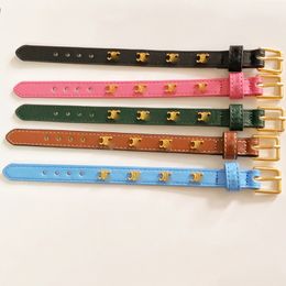 Pulseras de diseño geométrico de lujo de marca Cel para mujer, pulsera con letras de cuero genuino coloridas Retro Vintage, joyería