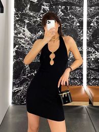 Cel Home Nieuwe zomerjurken voor vrouwen 2023 Sling Tube Top Top Hollow Out Sexy Dress Dinner Party Logo Breien rok Logo Boheemse jurk verjaardag Moederdag cadeau