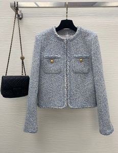 Cel Women's brand jacket 2023 Nouvelles femmes automne hiver mode veste logo boucle en métal de qualité supérieure veste en Tweed décontracté printemps manteau Cardigan anniversaire fête des mères cadeau