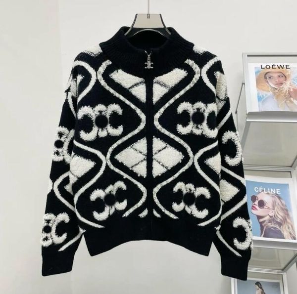 CEL2029 suéteres de lujo para mujer de manga larga cárdigan con diamantes de imitación suéter de diseñador ropa de mujer